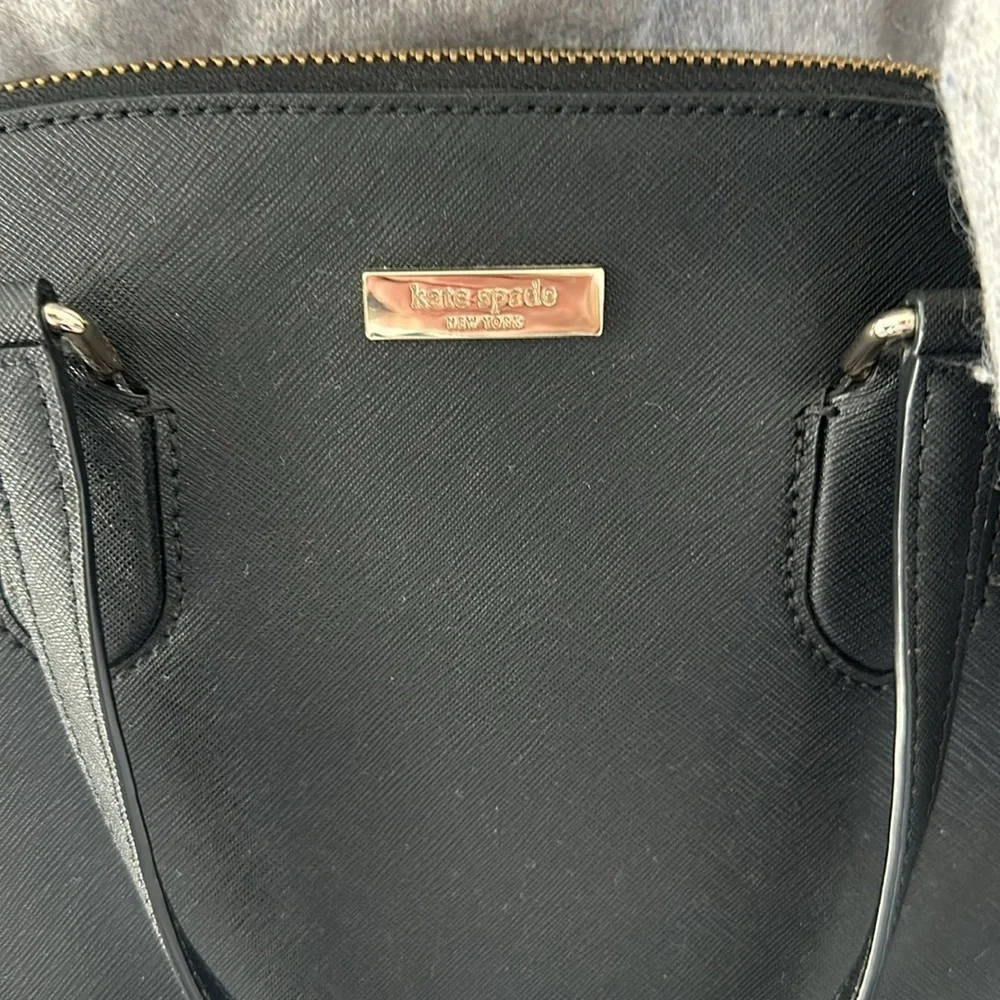 kate spade new york Laurel Way Leather Reiley Satchel, Black, Like New - Picture 2 of 12